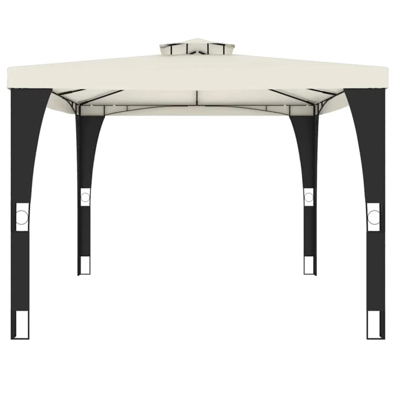 vidaXL nojume ar dubultu jumtu, krēmkrāsas, 3,98x2,98 m, tērauds
