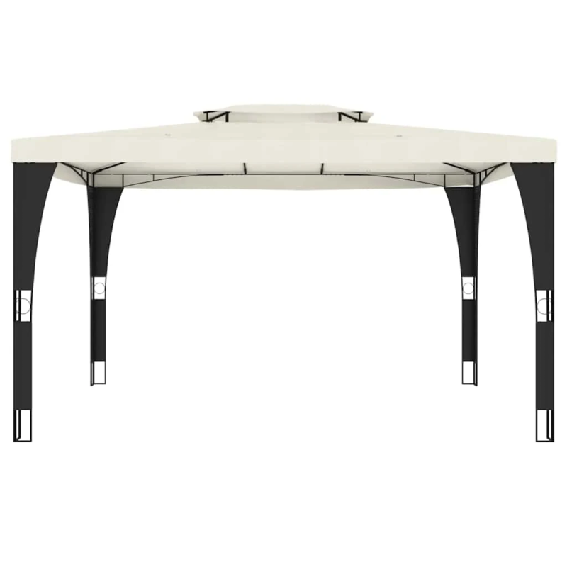 vidaXL nojume ar dubultu jumtu, krēmkrāsas, 3,98x2,98 m, tērauds