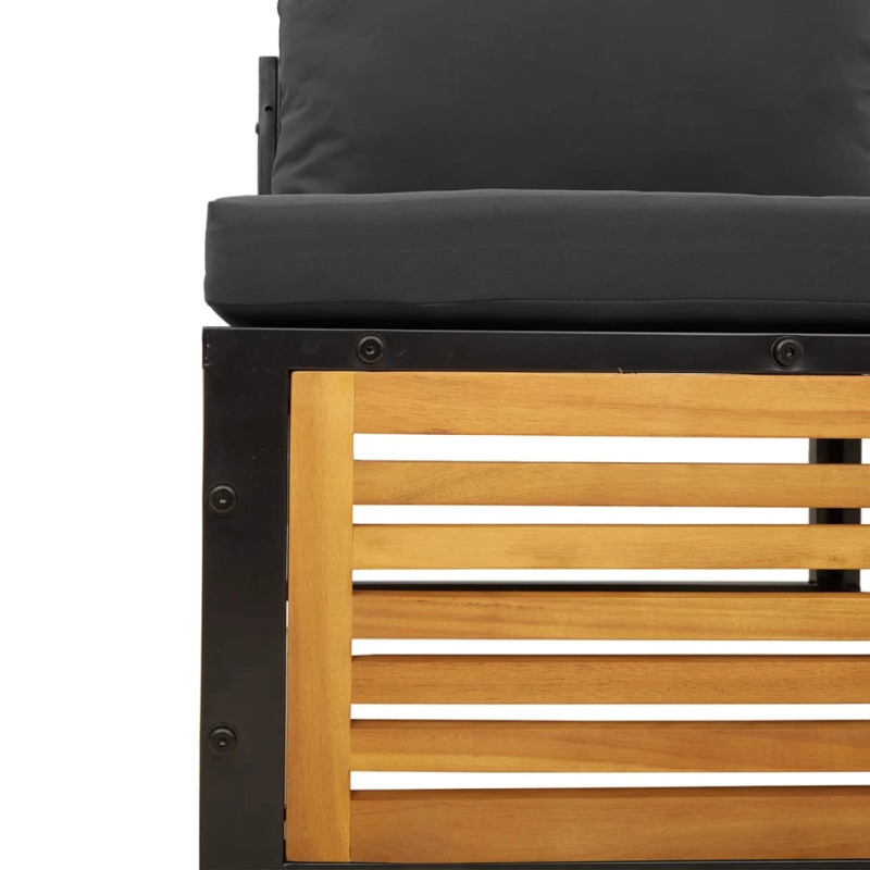 vidaXL divvietīgs dārza dīvāns ar matračiem, akācijas masīvkoks