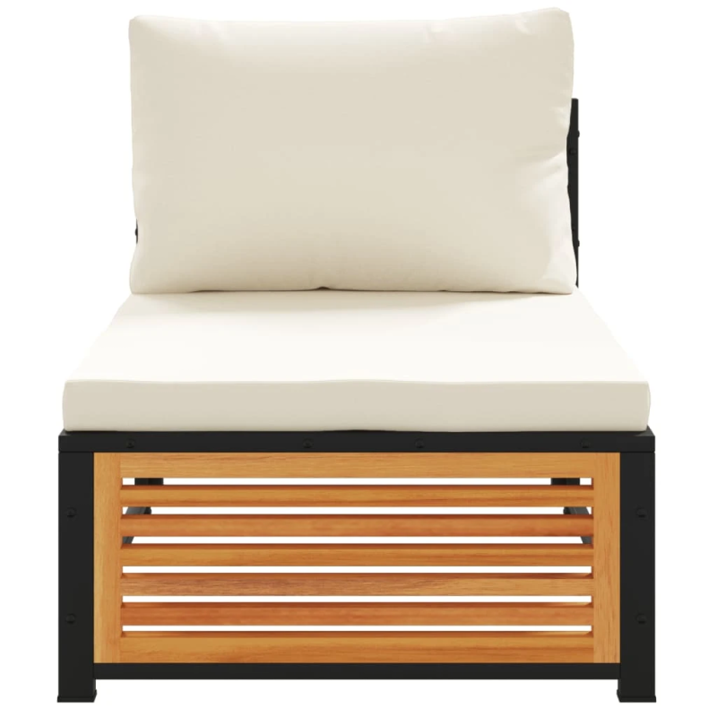 vidaXL dārza dīvāns ar matračiem, bez roku balstiem, akācijas koks