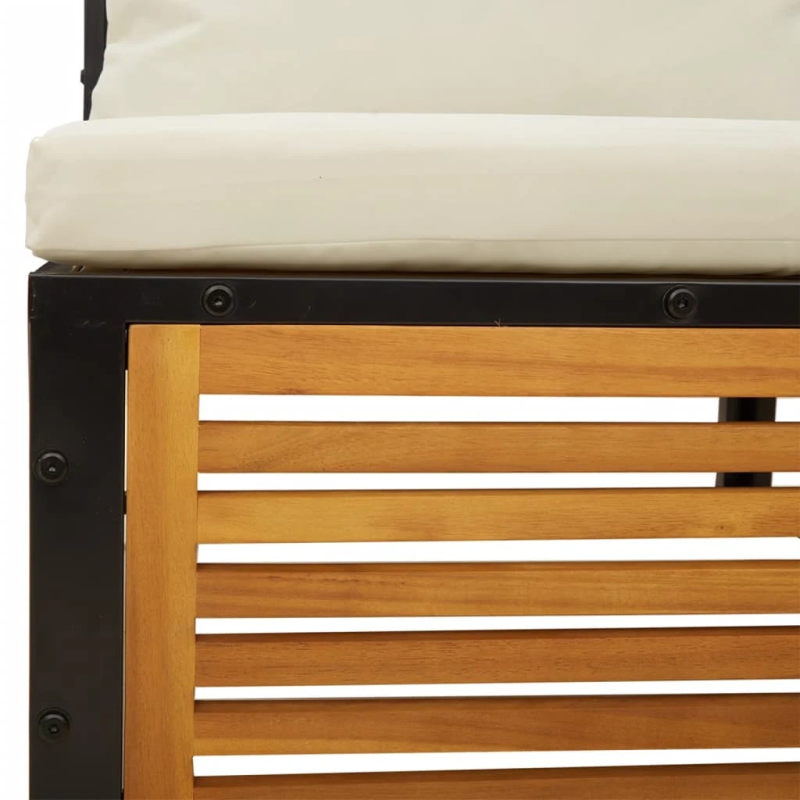 vidaXL dārza dīvāns ar matračiem, bez roku balstiem, akācijas koks