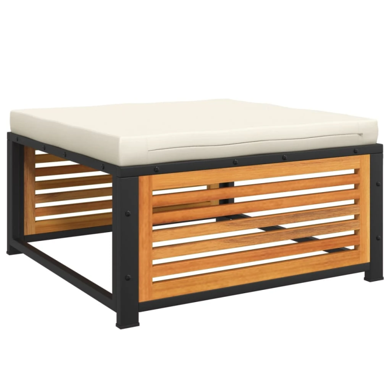 vidaXL dārza soliņš ar spilvenu, 68x68x30 cm, akācijas masīvkoks