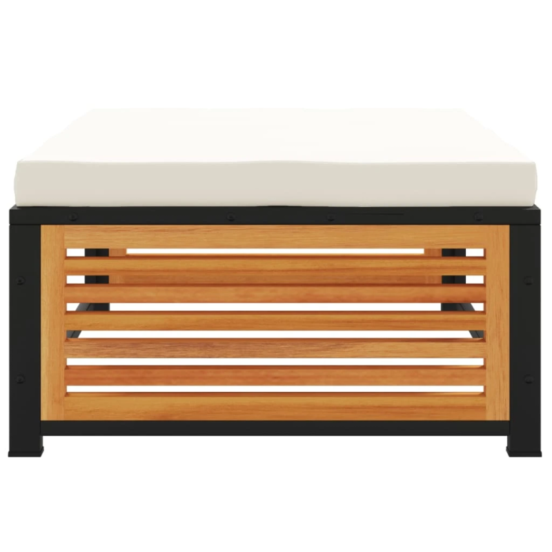 vidaXL dārza soliņš ar spilvenu, 68x68x30 cm, akācijas masīvkoks