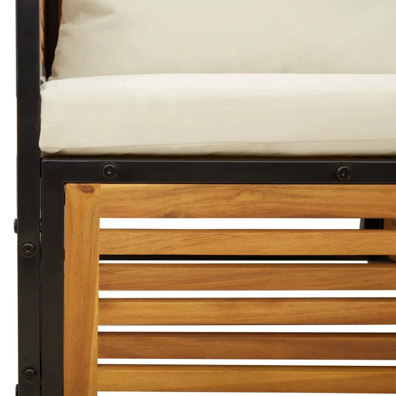 vidaXL dārza krēsls ar spilveniem, akācijas masīvkoks