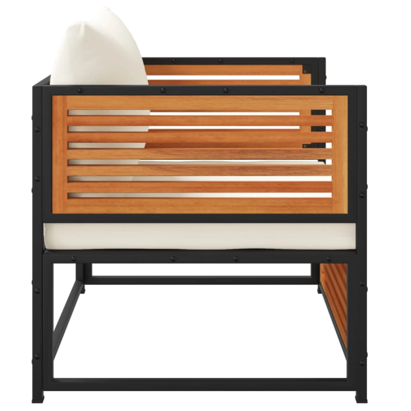 vidaXL dārza krēsls ar spilveniem, akācijas masīvkoks