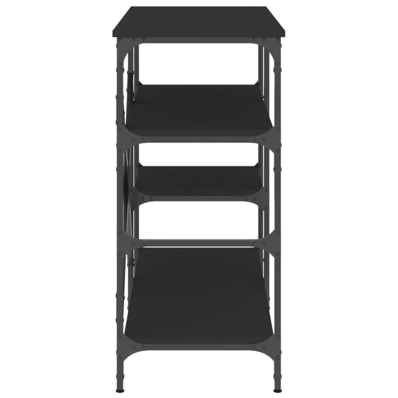 vidaXL virtuves plaukts, melns, 90x40x84 cm, inženierijas koks, metāls