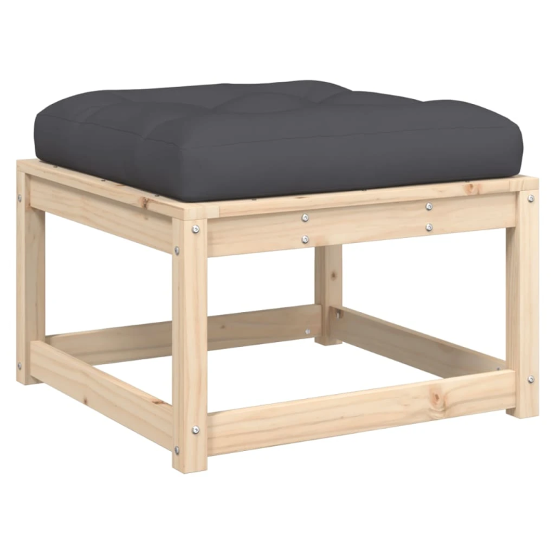 vidaXL 7-daļīgs dārza atpūtas mēbeļu komplekts ar pelēkiem matračiem