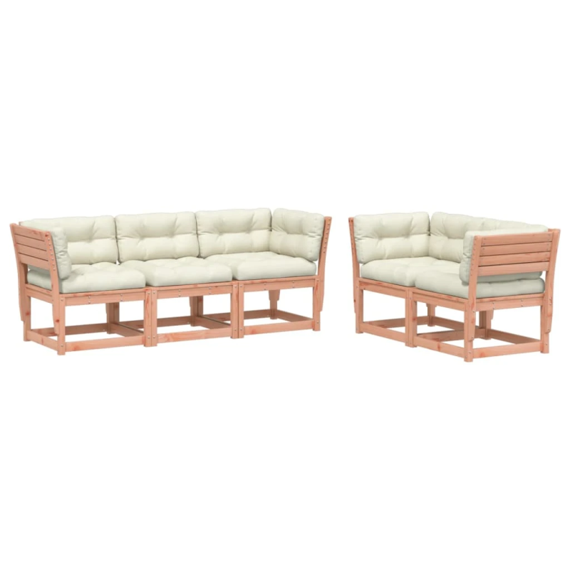 vidaXL 5-daļīgs dārza dīvānu komplekts, matrači, egle