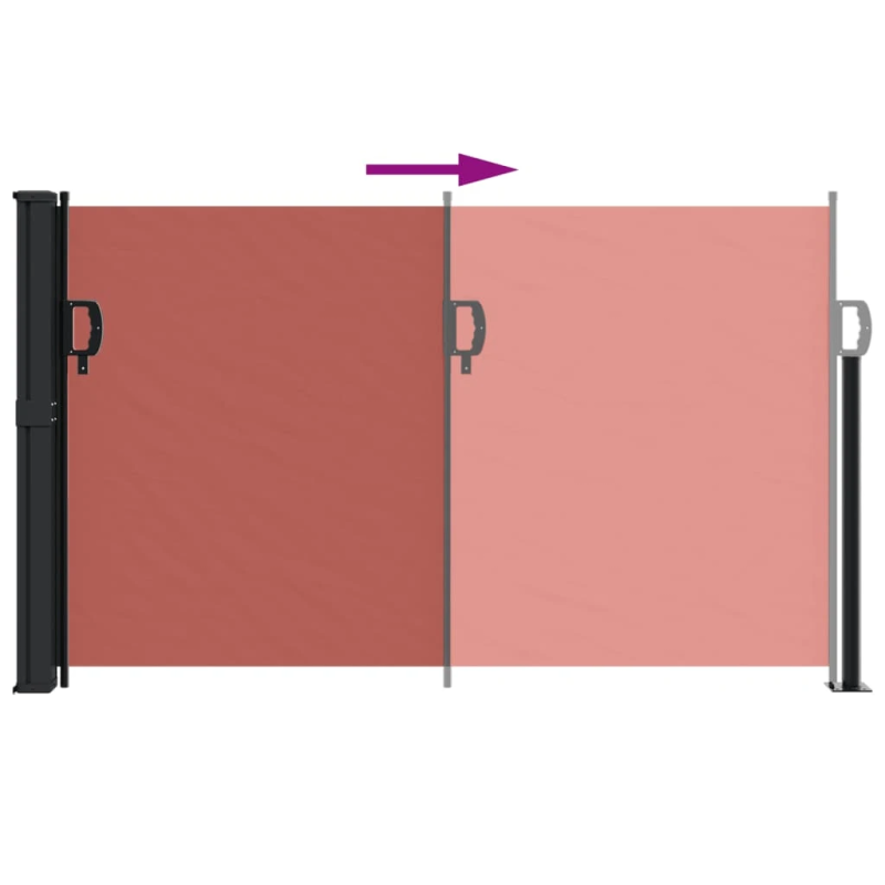 vidaXL izvelkams sānu aizslietnis, sarkanbrūna, 120x600 cm