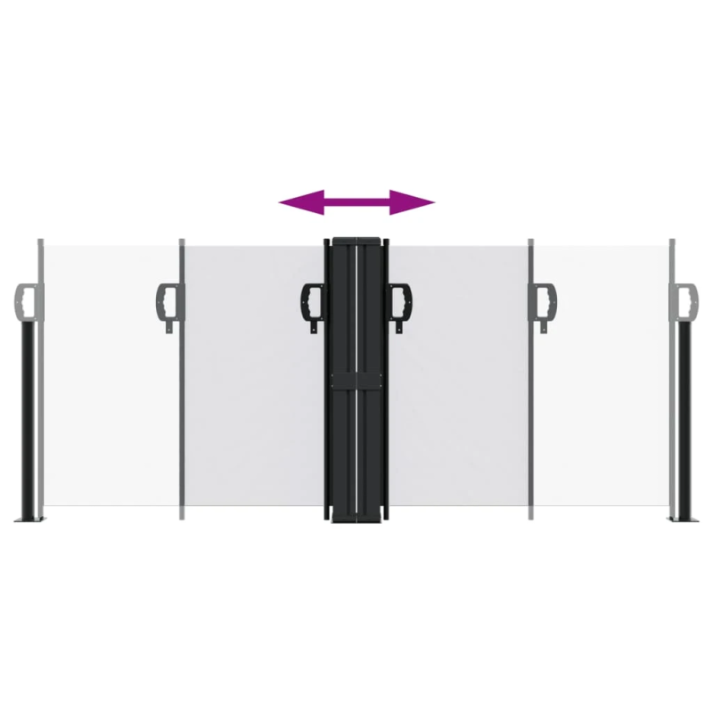 vidaXL izvelkams sānu aizslietnis, balta, 100x600 cm