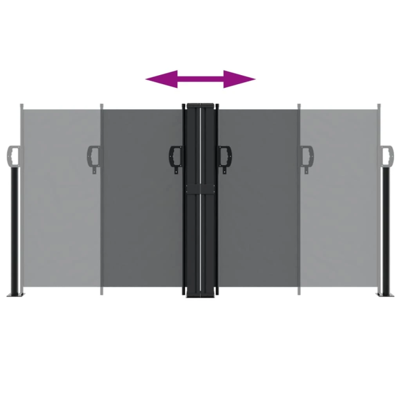 vidaXL izvelkams sānu aizslietnis, melns, 120x600 cm
