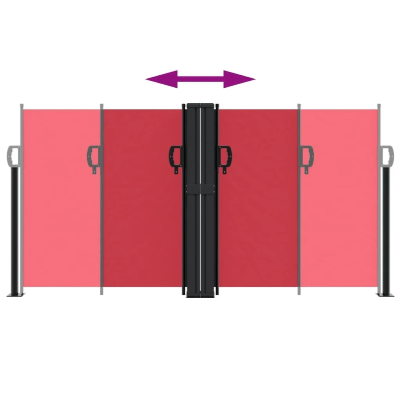 vidaXL izvelkams sānu aizslietnis, sarkans, 120x600 cm
