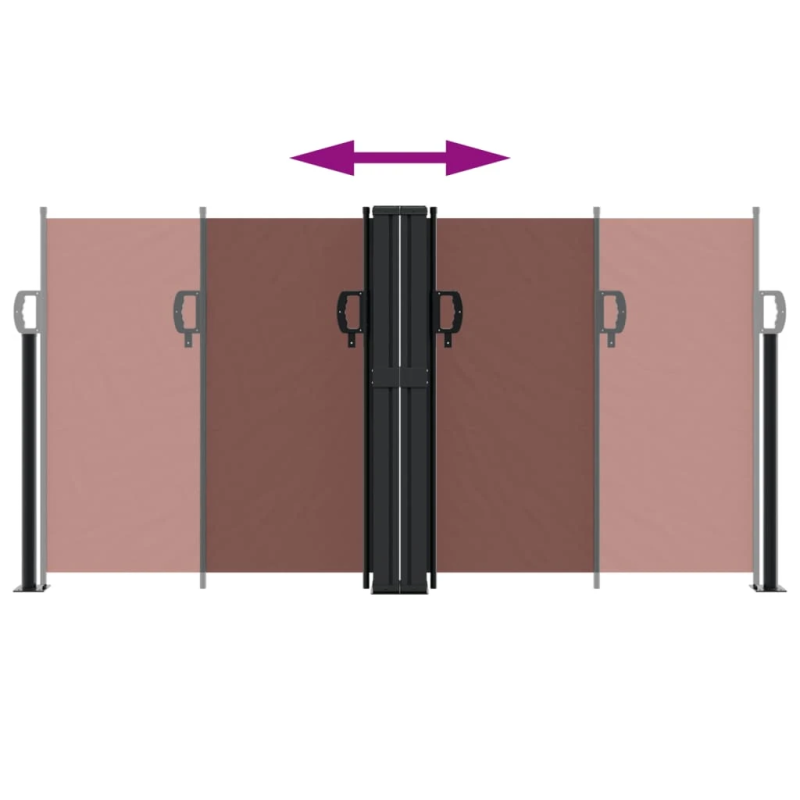 vidaXL izvelkams sānu aizslietnis, brūns, 120x600 cm