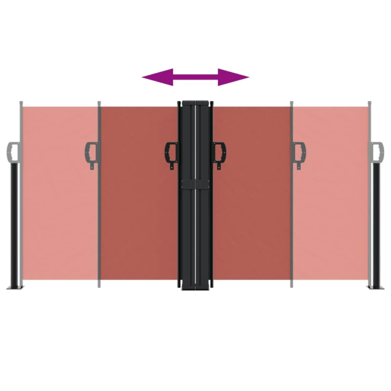vidaXL izvelkams sānu aizslietnis, sarkanbrūna, 120x600 cm
