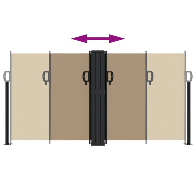 vidaXL izvelkams sānu aizslietnis, pelēkbrūna, 120x600 cm