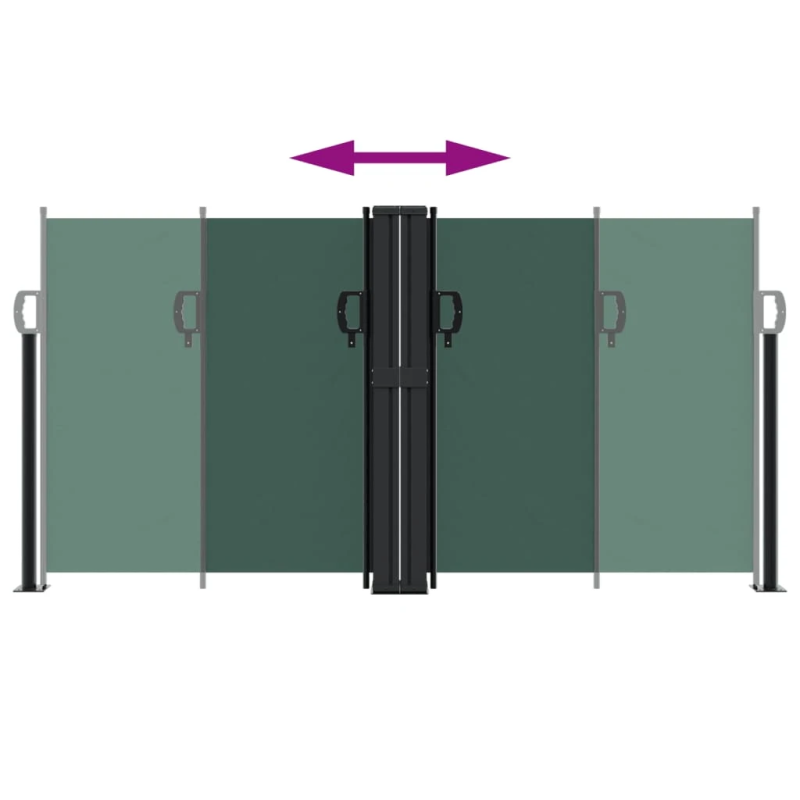 vidaXL izvelkama sānu markīze, tumši zaļa, 120x600 cm