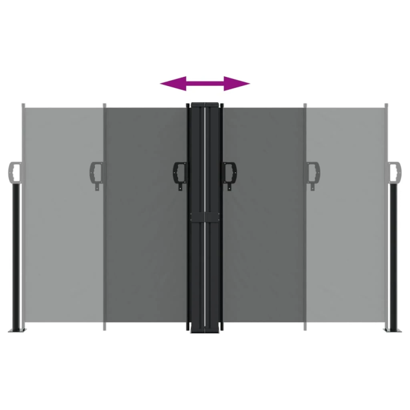 vidaXL izvelkams sānu aizslietnis, antracītpelēks, 140x600 cm