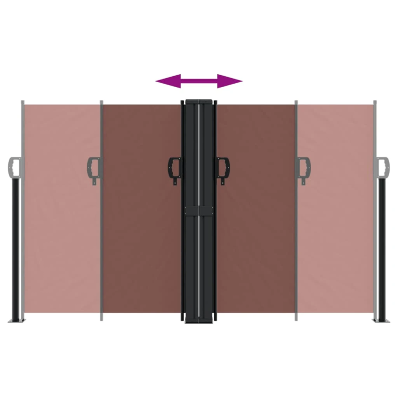 vidaXL izvelkams sānu aizslietnis, brūns, 140x600 cm