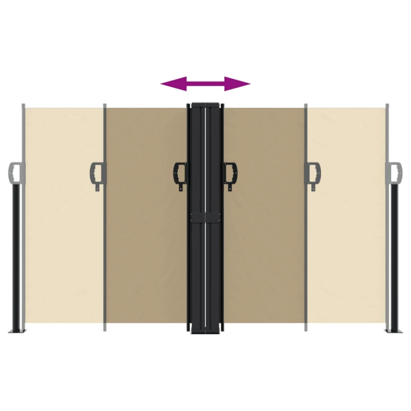 vidaXL izvelkama sānu markīze, bēša, 140x600 cm