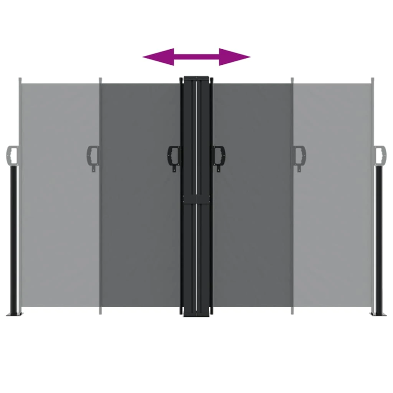 vidaXL izvelkams sānu aizslietnis, melns, 160x600 cm