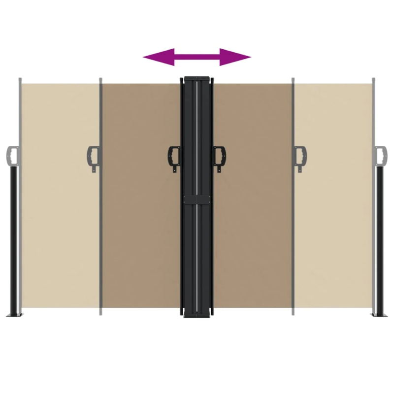 vidaXL izvelkama sānu markīze, pelēkbrūna, 160x600 cm