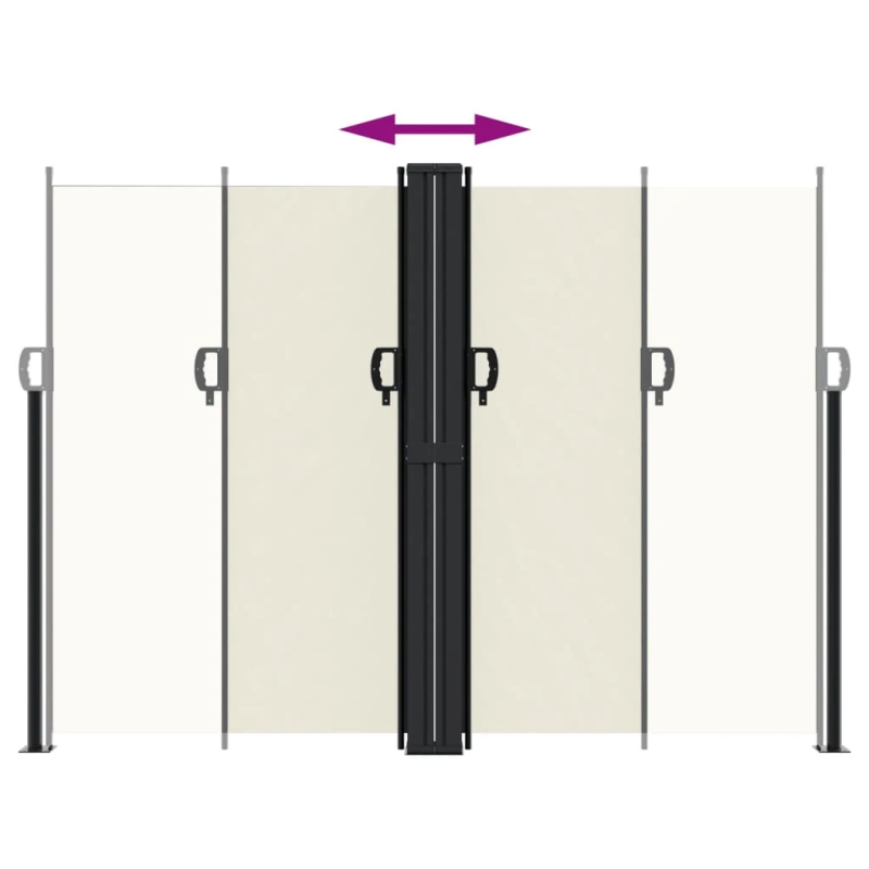 vidaXL izvelkams sānu aizslietnis, krēmkrāsas, 180x600 cm