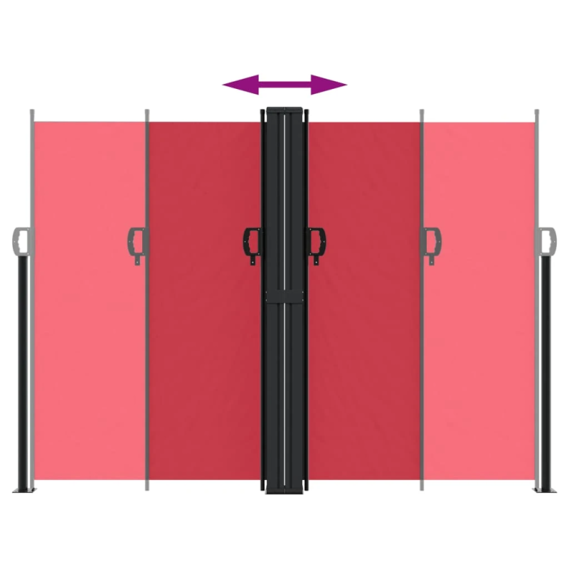 vidaXL izvelkama sānu markīze, sarkana, 180x600 cm