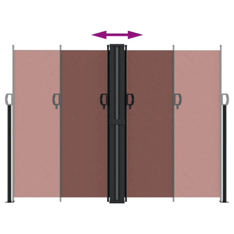 vidaXL izvelkams sānu aizslietnis, brūns, 180x600 cm