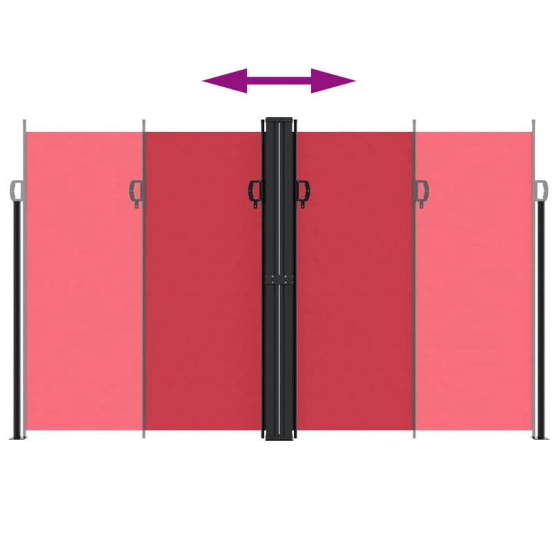 vidaXL izvelkama sānu markīze, sarkana, 200x600 cm