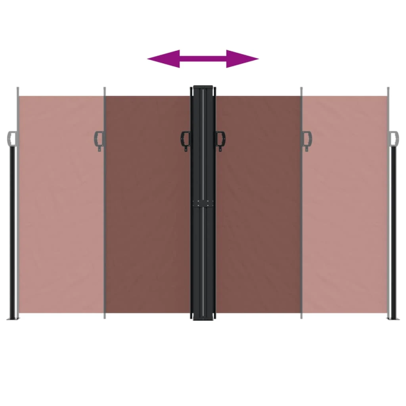 vidaXL izvelkama sānu markīze, brūna, 200x600 cm