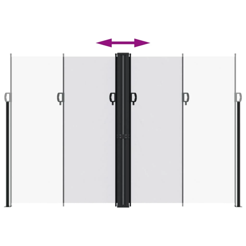 vidaXL izvelkama sānu markīze, balta, 220x600 cm