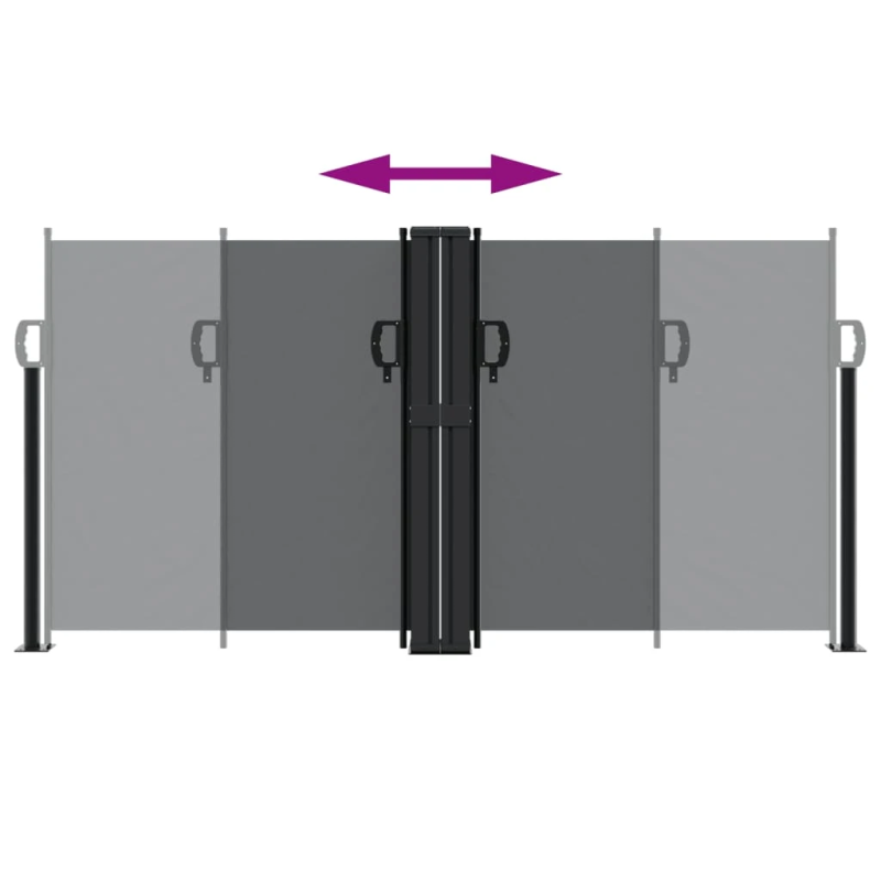 vidaXL izvelkams sānu aizslietnis, melns, 120x1000 cm