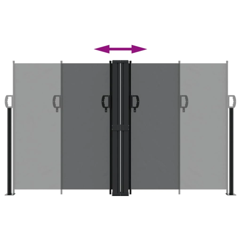 vidaXL izvelkams sānu aizslietnis, melns, 140x1000 cm