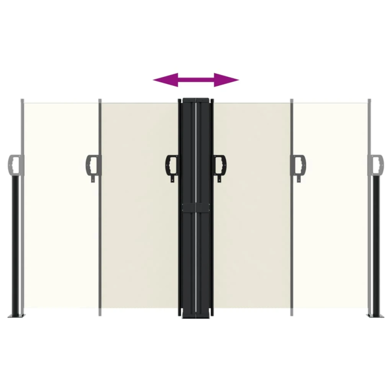 vidaXL izvelkams sānu aizslietnis, krēmkrāsa, 140x1000 cm