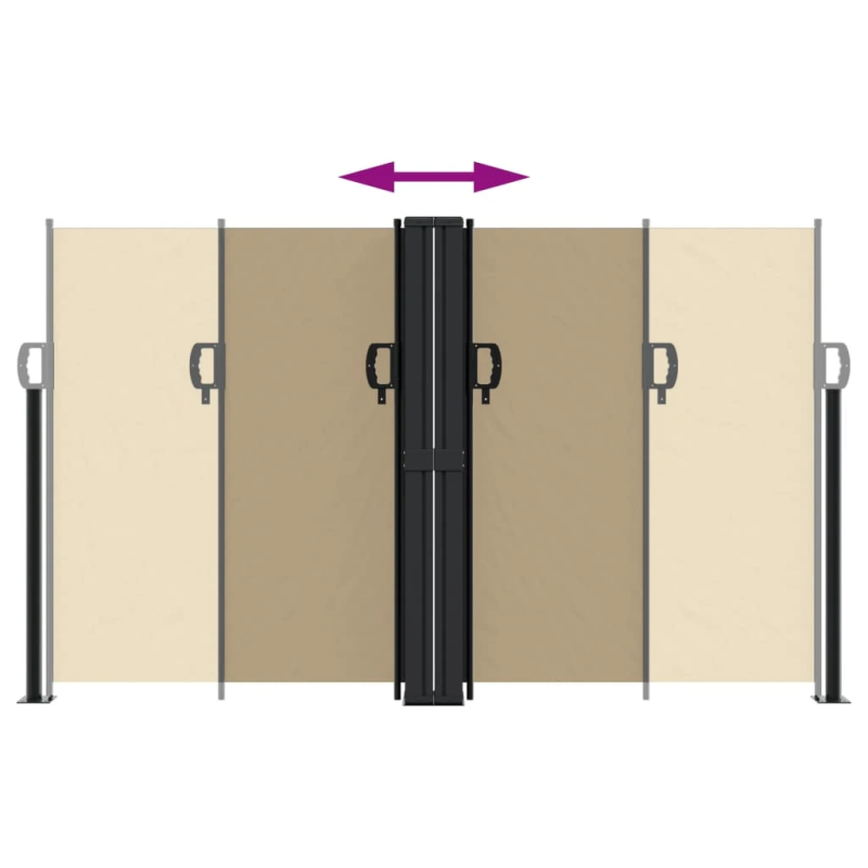 vidaXL izvelkams sānu aizslietnis, bēša, 140x1000 cm