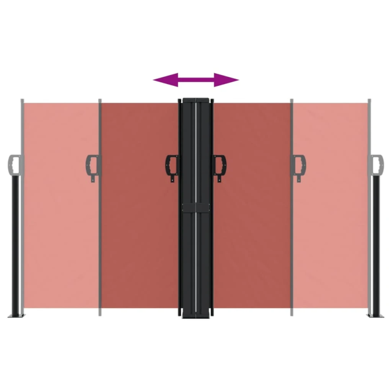 vidaXL izvelkams sānu aizslietnis, sarkanbrūna, 140x1000 cm