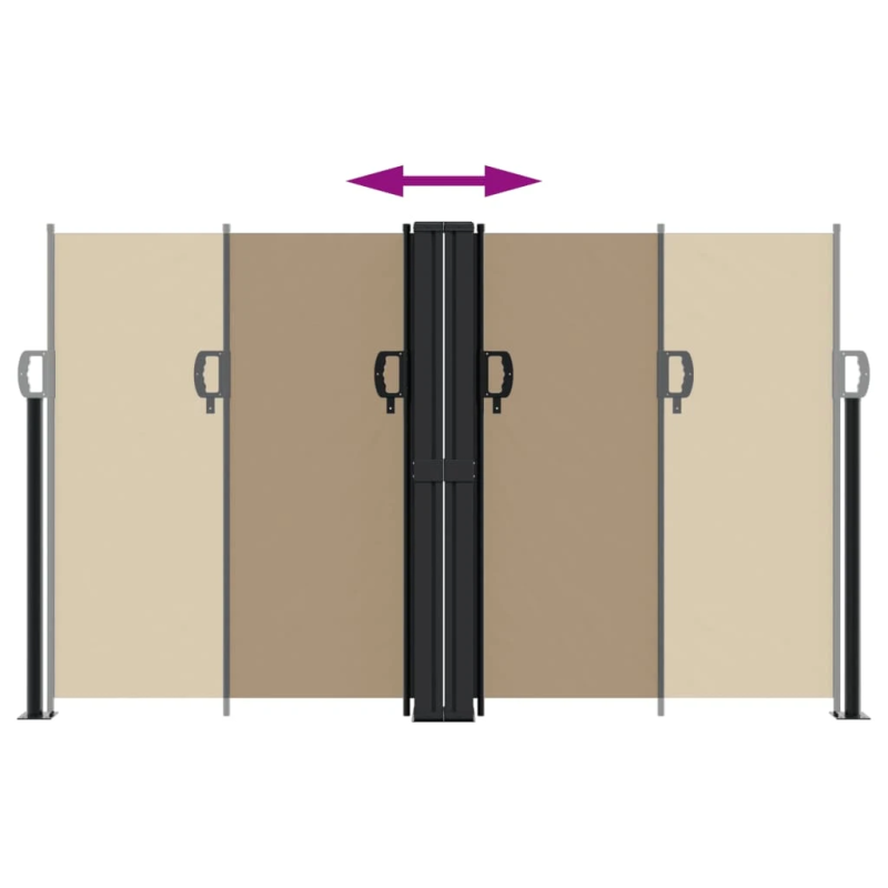 vidaXL izvelkams sānu aizslietnis, pelēkbrūna, 140x1000 cm