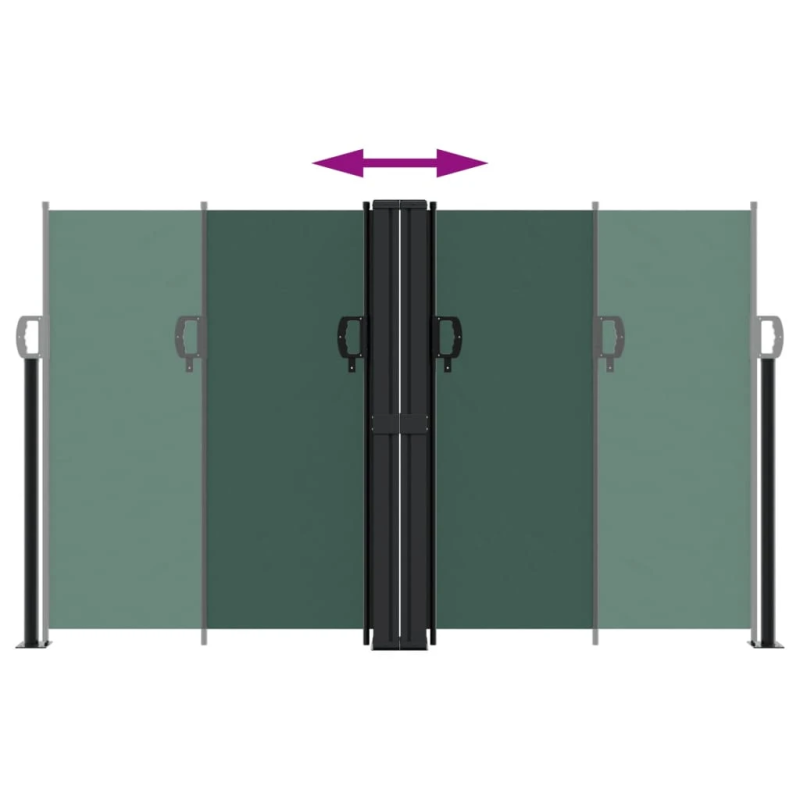 vidaXL izvelkams sānu aizslietnis, tumši zaļa, 140x1000 cm