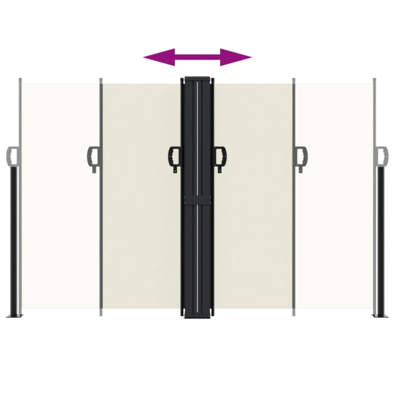 vidaXL izvelkams sānu aizslietnis, krēmkrāsa, 160x1000 cm