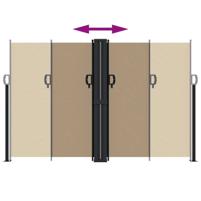 vidaXL izvelkams sānu aizslietnis, pelēkbrūna, 160x1000 cm