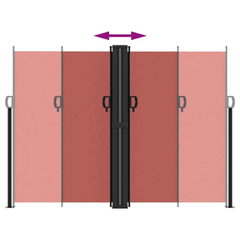 vidaXL izvelkams sānu aizslietnis, sarkanbrūns, 180x1000 cm