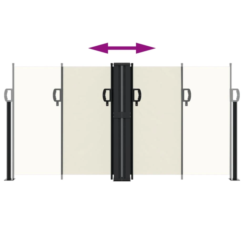 vidaXL izvelkams sānu aizslietnis, krēmkrāsa, 120x1200 cm