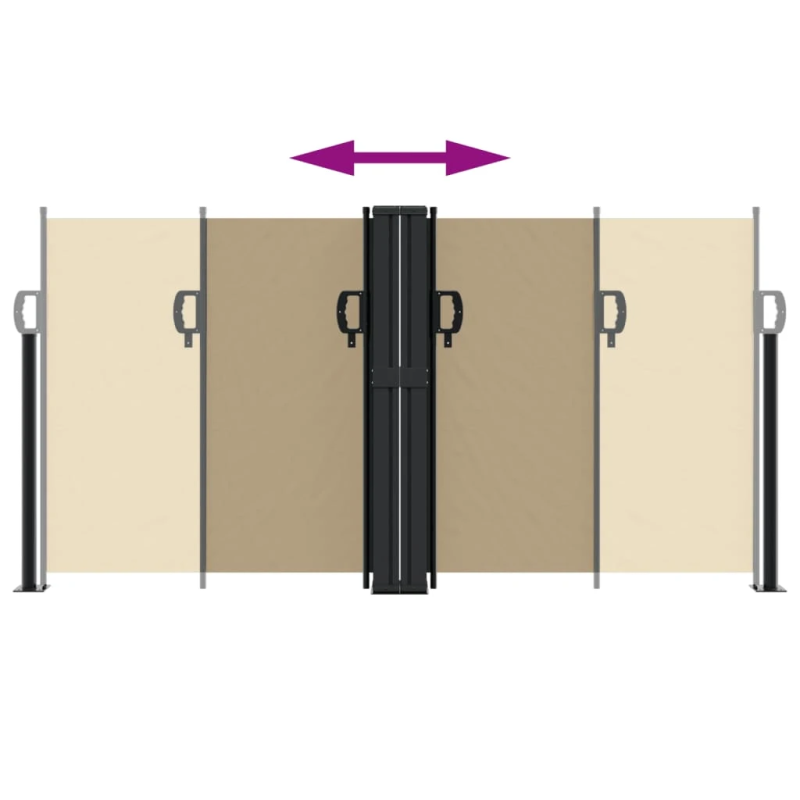 vidaXL izvelkama sānu markīze, bēša, 120x1200 cm