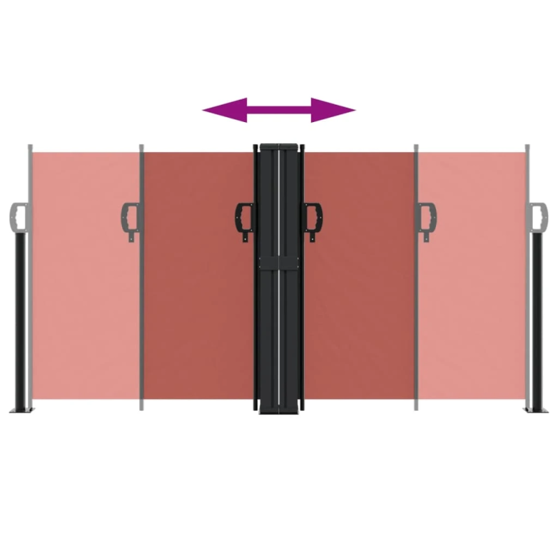 vidaXL izvelkama sānu markīze, sarkanbrūna, 120x1200 cm