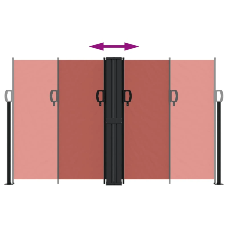 vidaXL izvelkama sānu markīze, sarkanbrūna, 140x1200 cm