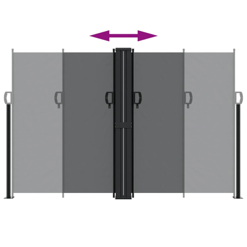 vidaXL izvelkams sānu aizslietnis, melns, 160x1200 cm