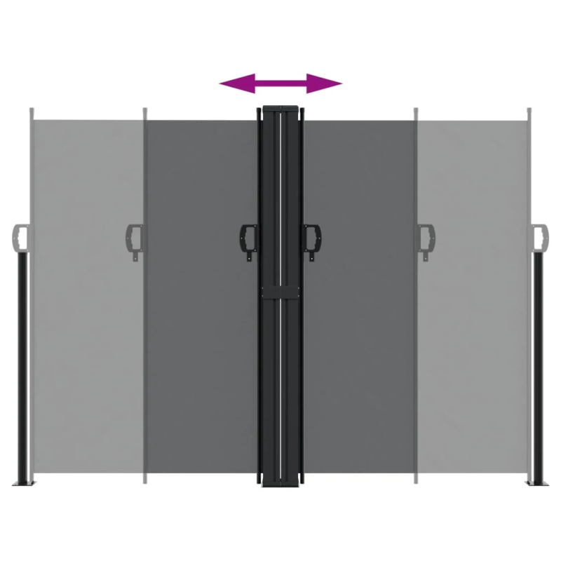 vidaXL izvelkams sānu aizslietnis, melns, 180x1200 cm