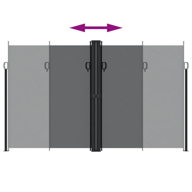 vidaXL izvelkama sānu markīze, melna, 200x1200 cm