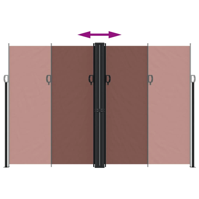 vidaXL izvelkama sānu markīze, brūna, 220x1200 cm