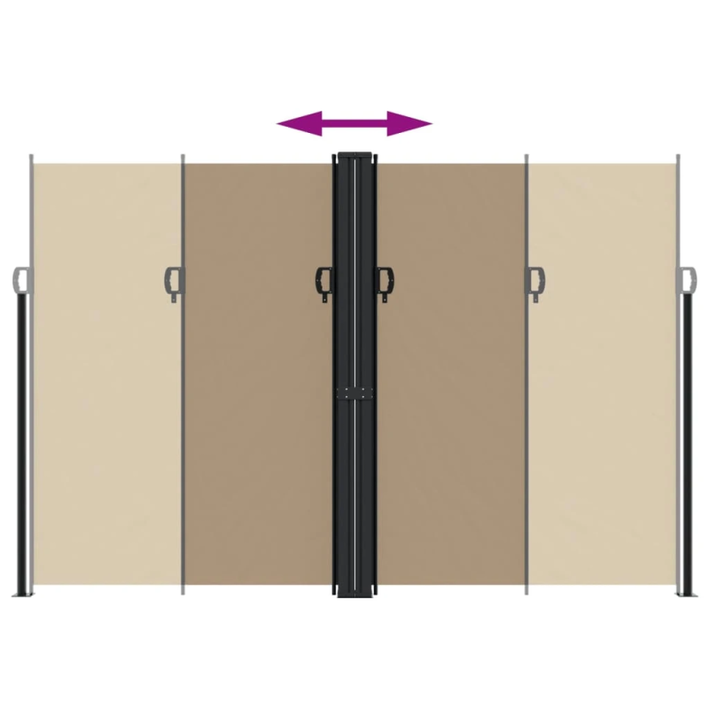 vidaXL izvelkama sānu markīze, pelēkbrūns, 220x1200 cm